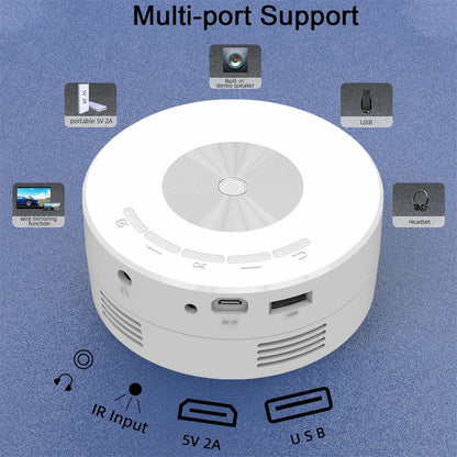 2023 Upgraded Mini Projector: 9500 Lumens Multimedia Home Video Projector with Full Wired Same Screen Phone Capability