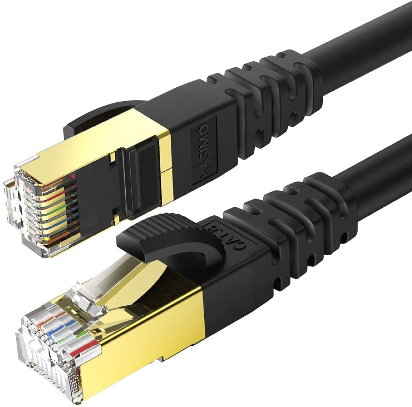 Cat 8 Ethernet Cable 3 FT, Cat8 Network LAN Cable High Speed 40Gbps with RJ45 Gold Plated Connector SFTP Shielded Cord, 26AWG Gaming Internet Cable for Router, Modem (Black, 3FT 1 Pack)